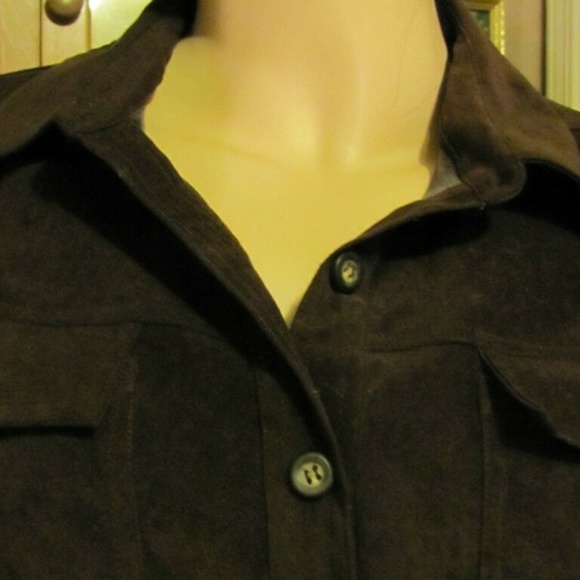 White Stag Brown Brushed Suede Look Jacket/Top M - Picture 3 of 5